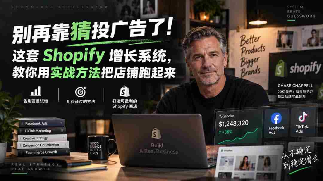 （20367期）别再靠猜投广告了！这套 Shopify 增长系统，教你用实战方法把店铺跑起来【原创双语字幕】