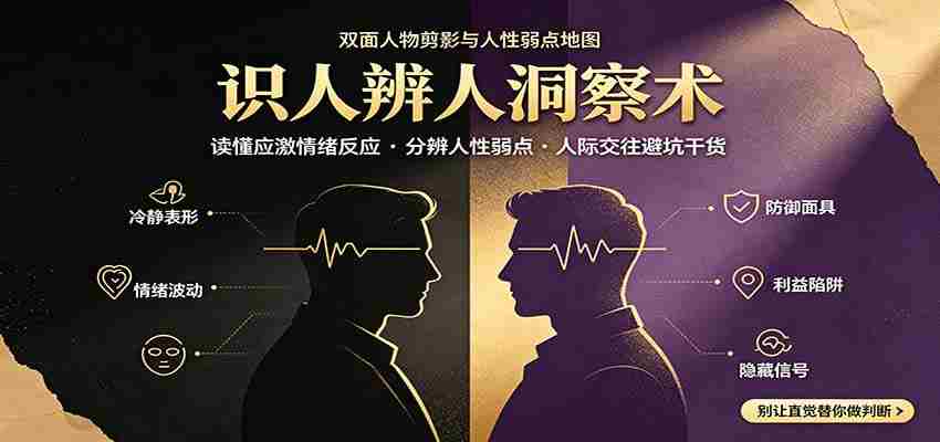 识人辨人终极心法：读懂应激情绪反应，分辨人性弱点，人际交往避坑干货