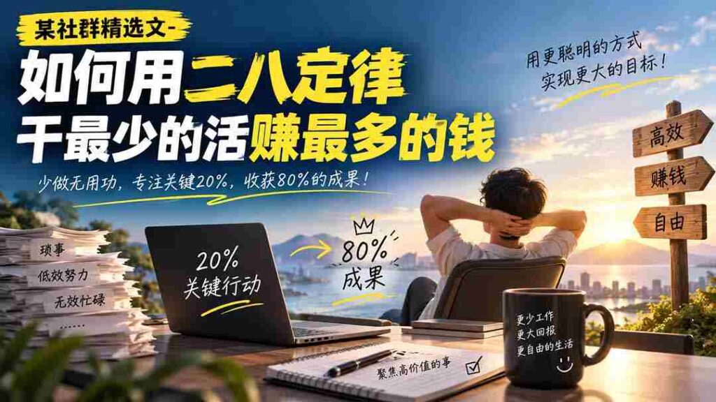 某社群精选文-如何用二八定律干最少的活赚最多的钱