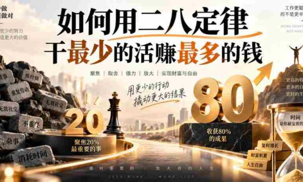 付费文章：如何用二八定律干最少的活賺最多的钱