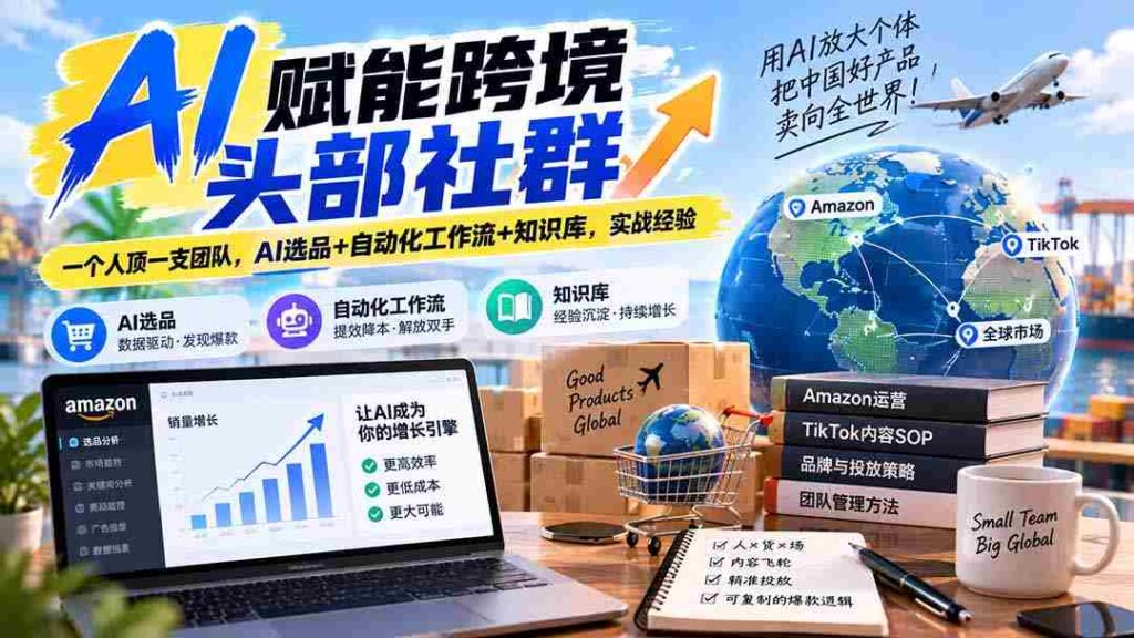 AI赋能跨境头部社群-更新9月：一个人顶一支团队，AI选品+自动化工作流+知识库，实战经验
