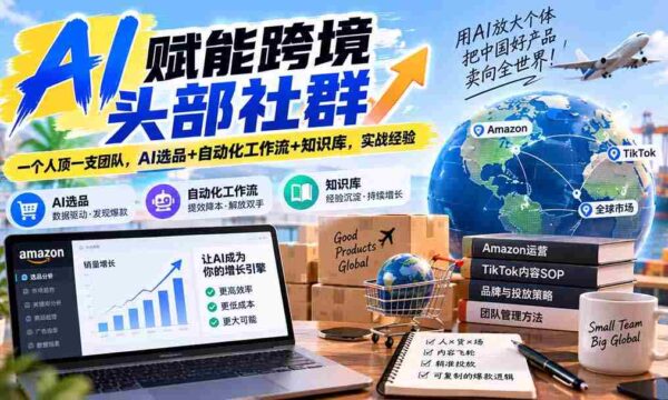 AI赋能跨境头部社群-更新9月：一个人顶一支团队，AI选品+自动化工作流+知识库，实战经验