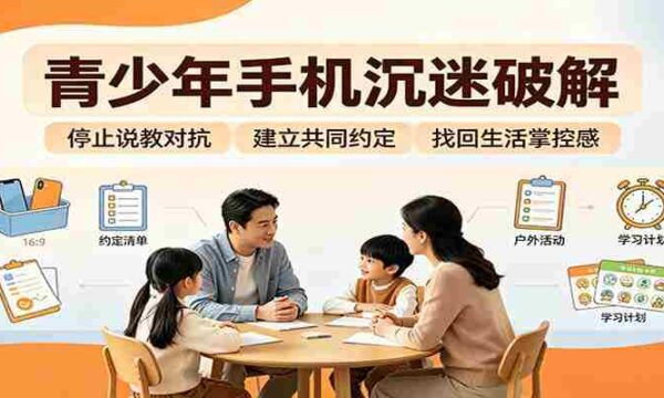 青少年手机沉迷破解：跳出管控说教思维，六步法引导孩子夺回注意力掌控权