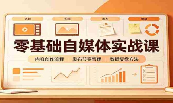 零基础自媒体实战课：赛道人设冷启动，内容创作复盘，公私域商业闭环