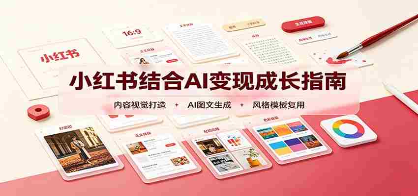 小红书结合AI变现成长指南：账号精准定位，内容视觉打造，搭建可复制流量获客体系