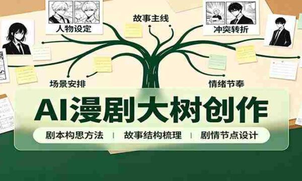 AI漫剧大树创作：剧本构思课程讲解，软件插件配置，配套工具资料完整梳理