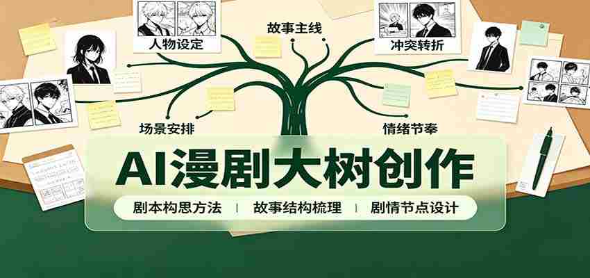 AI漫剧大树创作：剧本构思课程讲解，软件插件配置，配套工具资料完整梳理