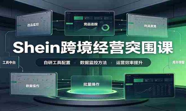 Shein跨境经营突围课：选品测品运营优化，自研工具赋能，破解单量与利润增长困境