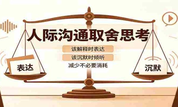 人际沟通取舍思考：分清解释与沉默边界，拿捏职场生活沟通分寸减少情绪内耗