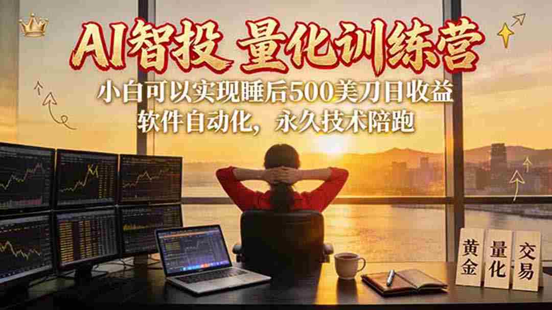 AI智投EA量化训练营【第三期】，多策略智投+防爆技术+趋势分析 ，轻松上手，矩阵放大，长期稳定。