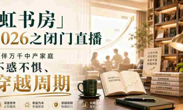 「虹书房」2026之闭门直播，陪伴万千中产家庭，不惑不惧、穿越周期