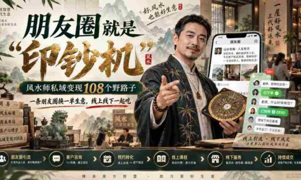 朋友圈就是“印钞机”，风水师私域变现108个野路子，一条朋友圈换一单生意，线上线下一起吃【文档】