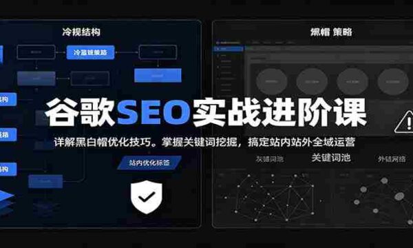 2026谷歌SEO实战进阶课：详解黑白帽优化技巧，掌握关键词挖掘，搞定站内站外全域运营