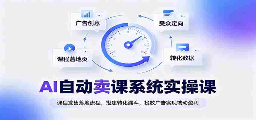AI自动卖课系统实操课：课程发售落地流程，搭建转化漏斗，投放广告实现被动盈利