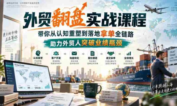 外贸翻盘实战课程，带你从认知重塑到落地拿单全链路，助力外贸人突破业绩瓶颈