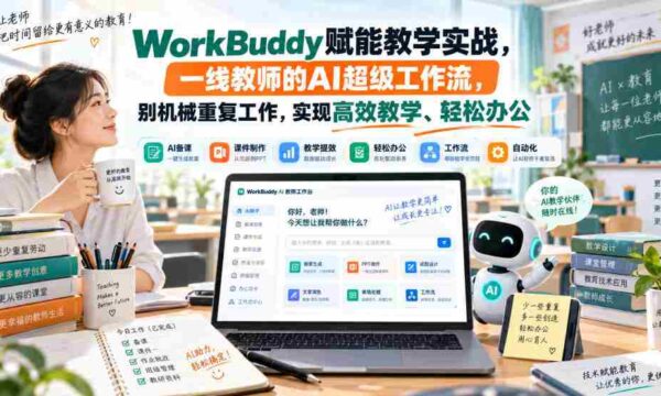 WorkBuddy赋能教学实战，一线教师的AI超级工作流，别机械重复工作，实现高效教学、轻松办公