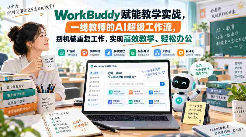 WorkBuddy赋能教学实战，一线教师的AI超级工作流，别机械重复工作，实现高效教学、轻松办公