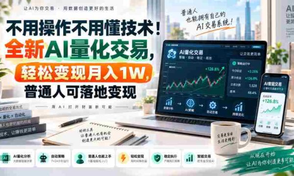 不用操作不用懂技术！全新AI量化交易，轻松变现月入1W，普通人可落地变现！【揭秘】