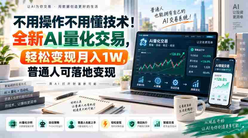 不用操作不用懂技术！全新AI量化交易，轻松变现月入1W，普通人可落地变现！【揭秘】