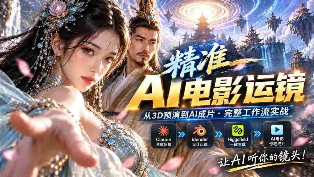 AI技术革新：视频拍摄步入精准运镜时代！Claude、Blender与Higgsfield免费插件试用体验