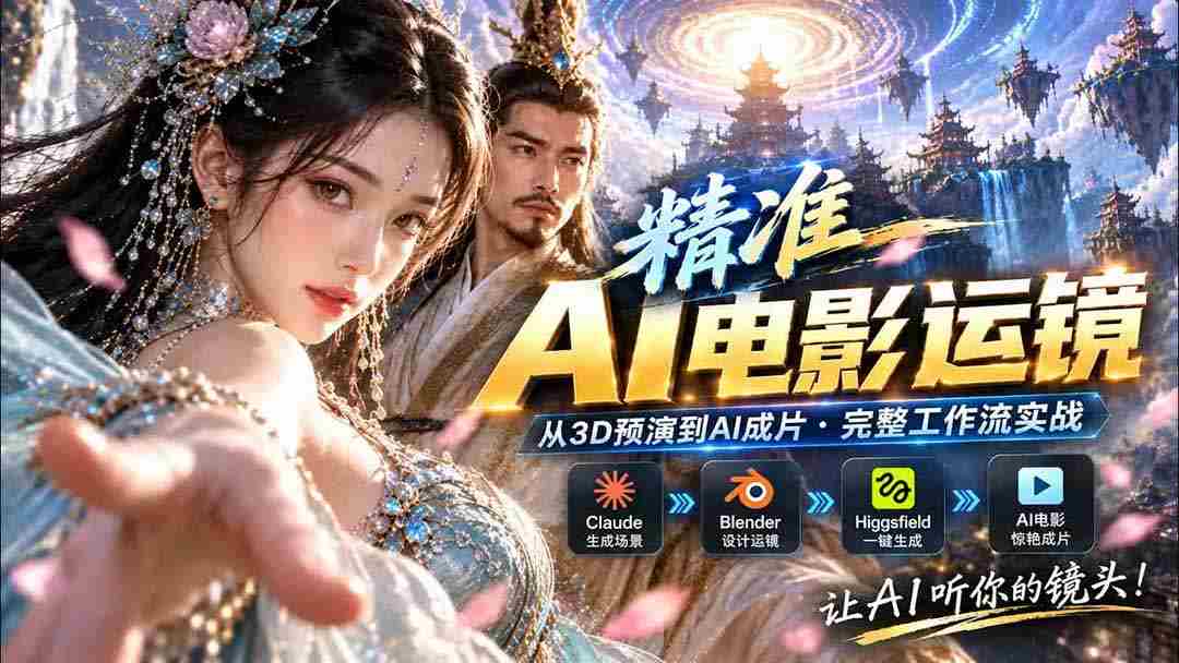 AI技术革新：视频拍摄步入精准运镜时代！Claude、Blender与Higgsfield免费插件试用体验