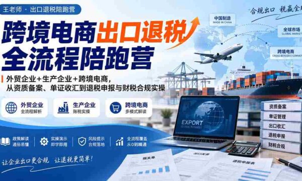跨境电商退税全程辅导班：外贸与生产企业携手，全面解析资质备案、外汇结算至退税申报及财税合规实战攻略