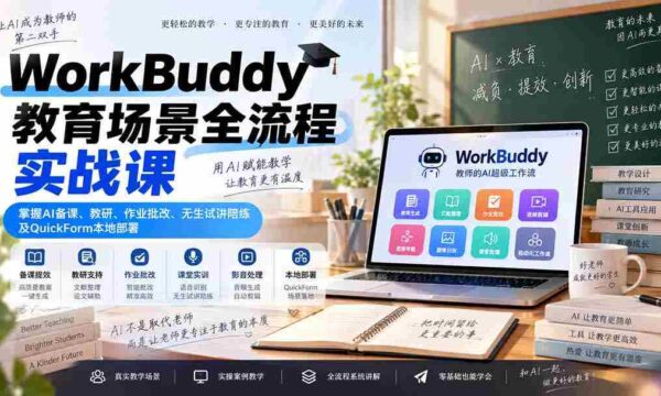 全链路教育实战：WorkBuddy助力AI辅助教学，从备课到无生试讲一键掌控