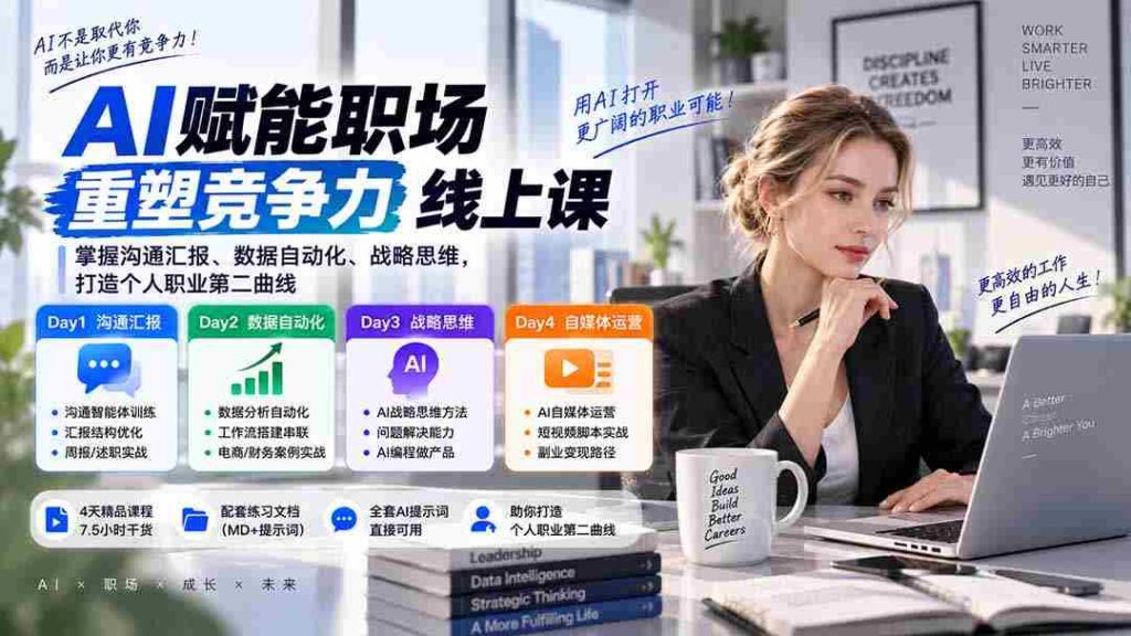 AI赋能职场高效升级：深度解析沟通技巧、数据流程与战略洞察，解锁AI编程与自媒体运营之道