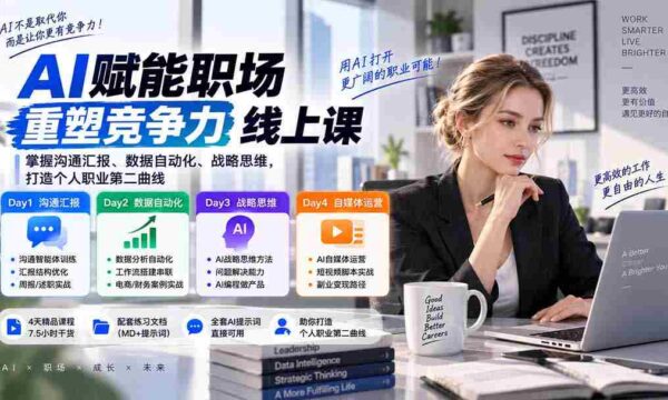 AI赋能职场高效升级：深度解析沟通技巧、数据流程与战略洞察，解锁AI编程与自媒体运营之道