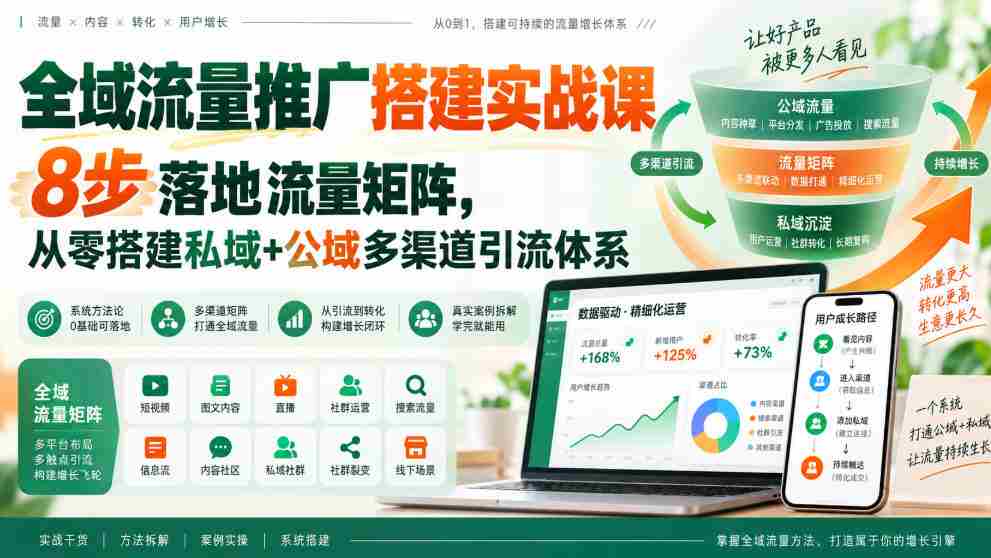 打造全域流量矩阵实战指南：八步打造私域与公域引流体系
