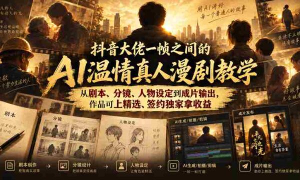 揭秘抖音神作：AI助力真人动画制作全过程，剧本到成品，轻松签约收益！