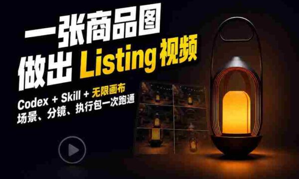 无限创意，Codex与画布联手，将商品图演绎成吸睛的Amazon视频清单