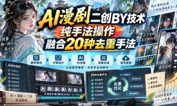 揭秘AI技术与20重去重秘籍：漫剧二创搬运的纯手法之道