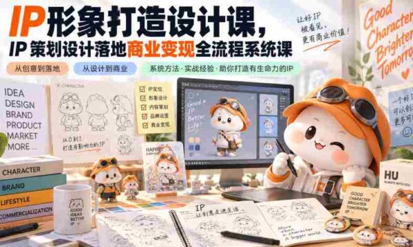 IP形象打造设计课，IP策划设计落地商业变现全流程系统课