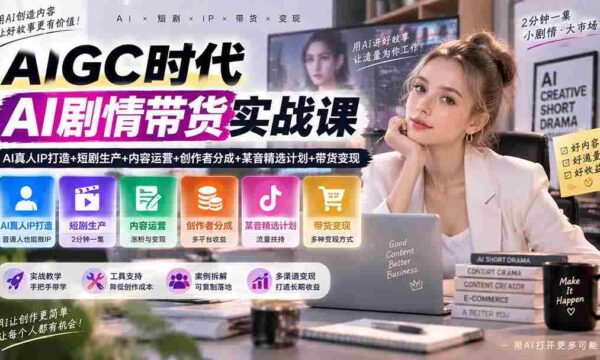 AI内容创作新纪元：真人IP塑造与短剧制作攻略，深度解析内容运营与创作者收益分享，揭秘抖音精选计划与带货盈利之道