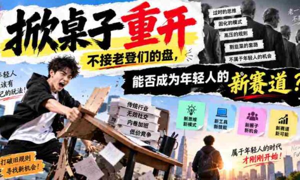 年轻人新选择？拒绝老套路，付费文章探讨“掀桌重开”是否可行？