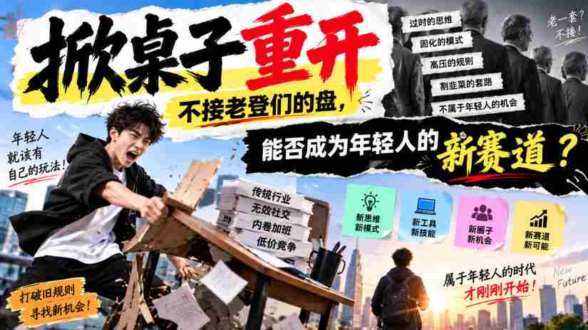 年轻人新选择？拒绝老套路，付费文章探讨“掀桌重开”是否可行？