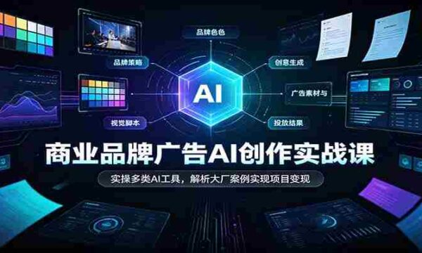 AI赋能商业广告创作：实战解析各大厂案例，多工具实操助力项目盈利