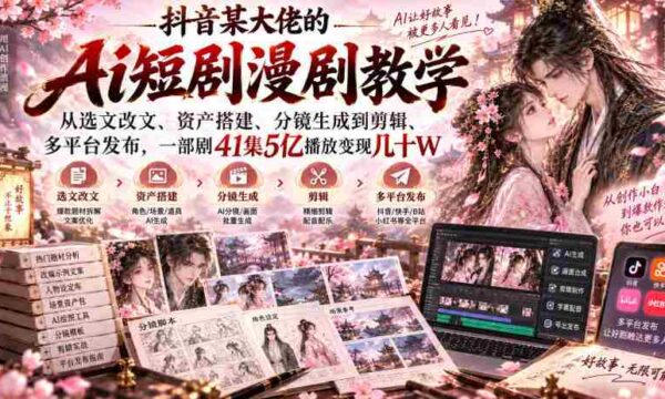 揭秘抖音AI剧作大师：从剧本改编到多平台发布，41集剧集5亿播放量，轻松变现数万元