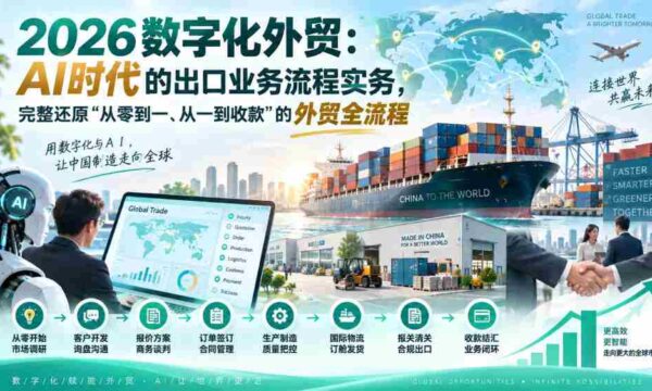 2026外贸数字化转型：AI浪潮下的出口交易实操，揭秘“零起点到盈利”的完整外贸路径