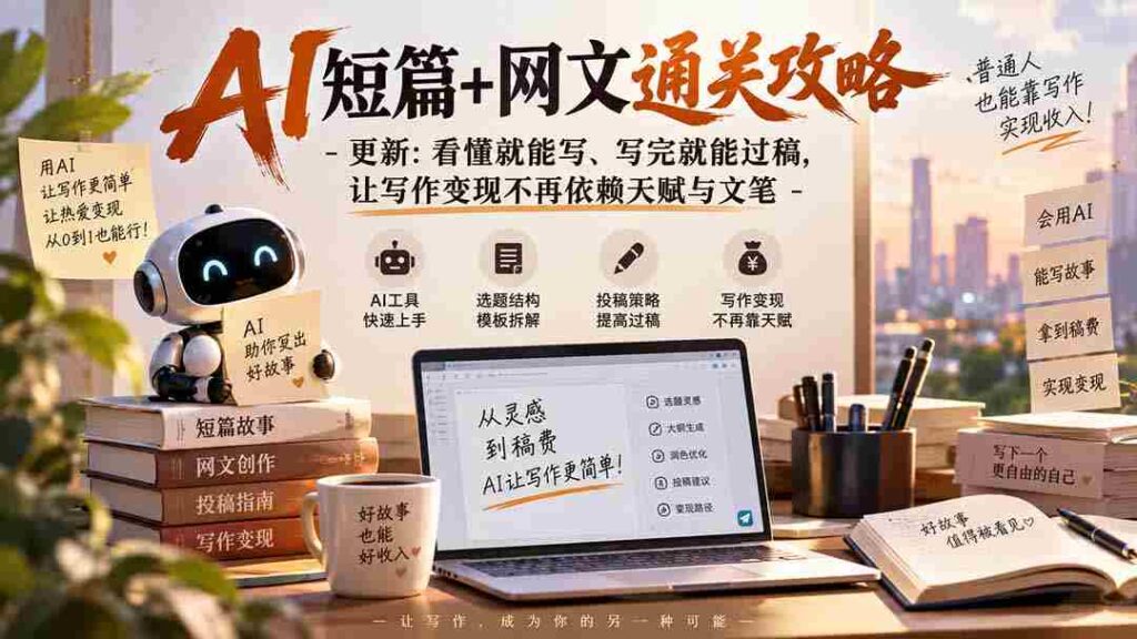AI助力网文创作秘籍大揭秘：掌握技巧，轻松过关，告别天赋束缚，文笔不再成为变现障碍，0921全新更新！