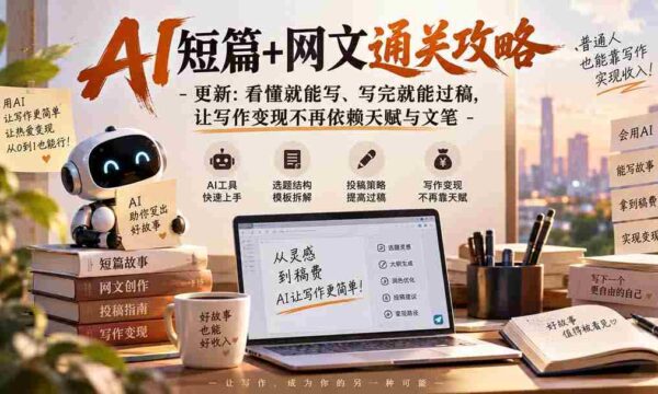 AI助力网文创作秘籍大揭秘：掌握技巧，轻松过关，告别天赋束缚，文笔不再成为变现障碍，0921全新更新！