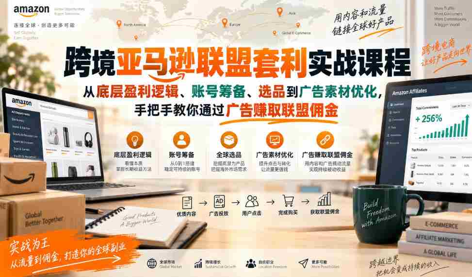实战攻略：深度揭秘亚马逊跨境联盟盈利秘籍，全面涵盖账号搭建、选品技巧及广告素材优化，助你广告联盟佣金收入轻松提升