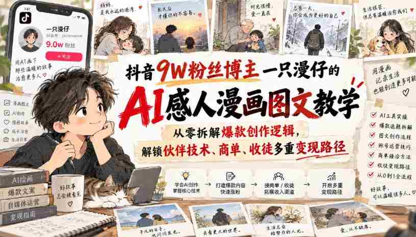 漫仔抖音达人分享AI绘画技巧，揭秘爆款制作秘诀，探索多元化盈利之道