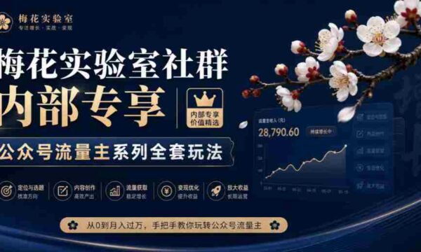 梅花实验室独家揭秘：公众号流量主全攻略大放送
