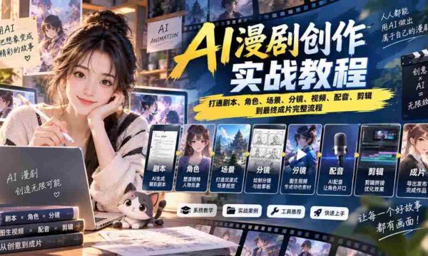 2026前沿AI动漫制作攻略：剧本、角色、场景、分镜、视频、配音、剪辑一站式实操指南