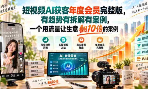 揭秘短视频AI引流秘籍：年度会员全攻略，趋势解析+实战拆解，教你流量变现，生意增长十倍实操案例！