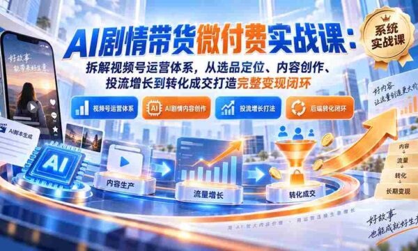 揭秘视频号AI剧情带货攻略：全方位解析选品策略、创意内容制作、精准投放技巧及转化策略，助你打造高效变现全链条