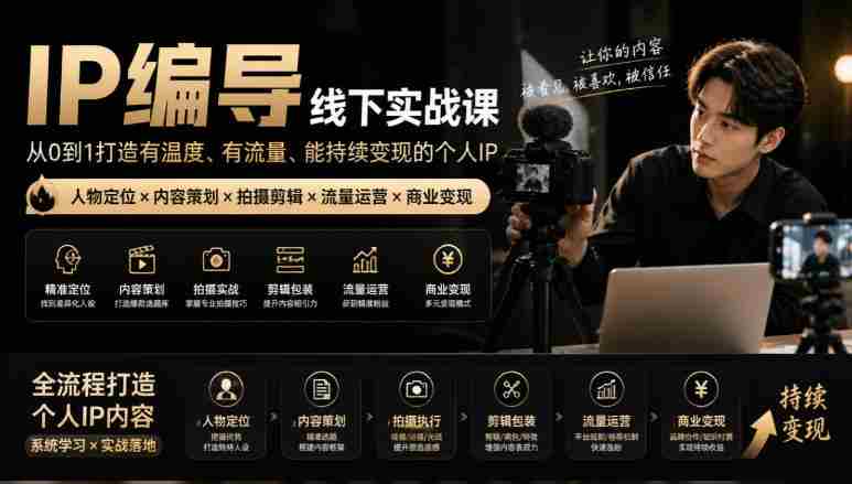 零水印攻略】IP导演实战训练营：从角色塑造至短视频制作，一站式打造温暖流量IP，轻松实现盈利变现