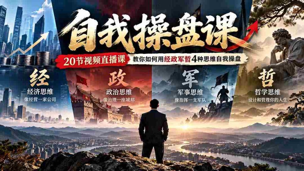 独家发布】20堂实操直播课，教你运用经政军哲思维，轻松掌握自我操盘艺术（更新至0924）